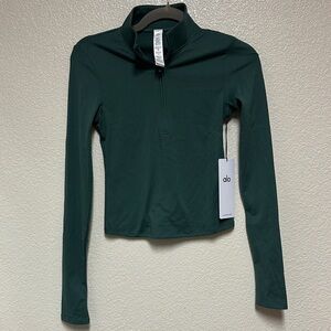 NWT ALO Yoga Precision Long Sleeve 1/4 Zip in Clover Size XS